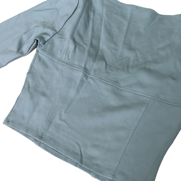 Garage Slate Blue Cropped Long Sleeve Shirt with Corset Illusion - Picture 4 of 8